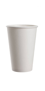 100 X 12oz Paper Cups, 350ml White Disposable Cups, Eco Friendly Paper Cups For Hot and Cold Drinks, Premium Disposable Coffee Cups for Your Home, Office, Café, Work, Parties or Outdoors