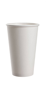 100 X 16oz Paper Cups, 450ml White Disposable Cups, Eco Friendly Paper Cups For Hot and Cold Drinks, Premium Disposable Coffee Cups for Your Home, Office, Café, Work, Parties or Outdoors