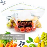 Catiferous 40 Pcs Zip Lock Bags Large Reusable Freezer Bags, 1-Gallon (4.55L) Ziplock Bags Food, Leakproof BPA Free Large Food Bags Zip Seal, Airtight Heavy Duty Plastic Ziplock Bags Food