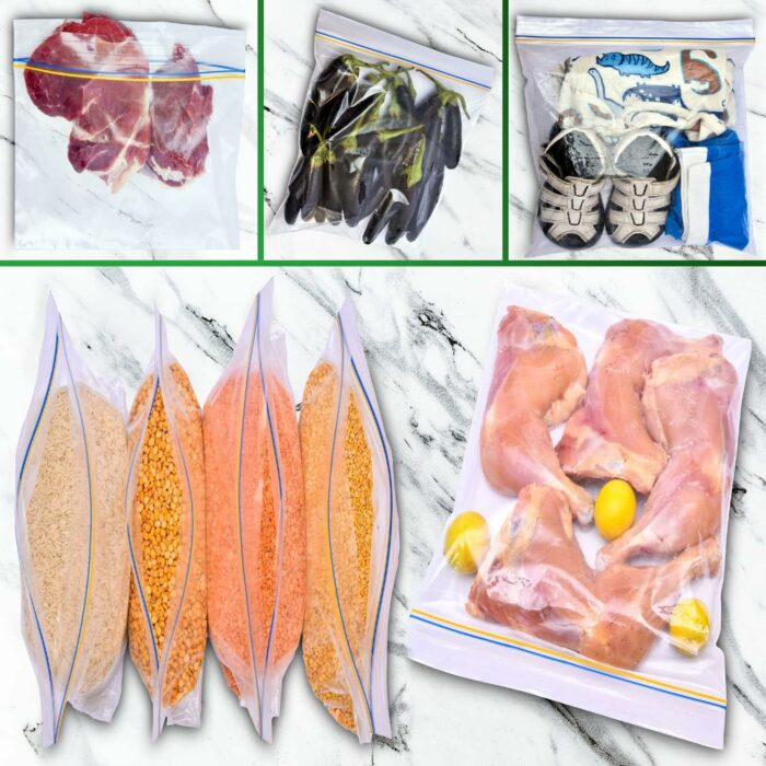 Catiferous 40 Pcs Zip Lock Bags Large Reusable Freezer Bags, 1-Gallon (4.55L) Ziplock Bags Food, Leakproof BPA Free Large Food Bags Zip Seal, Airtight Heavy Duty Plastic Ziplock Bags Food