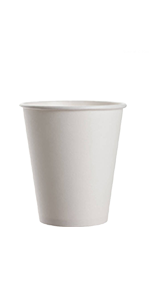 100 X 8oz Paper Cups, 270ml White Disposable Cups, Eco Friendly Paper Cups For Hot and Cold Drinks, Premium Disposable Coffee Cups for Your Home, Office, Café, Work, Parties or Outdoors